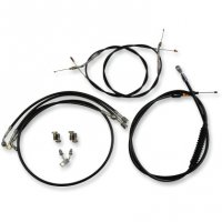 Handlebar Cable/Brake Line Kit Black Vinyl/S Mini Apes FLST 11-15