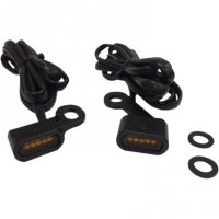 Handlebar Marker Lights Black/Amber/Amber LED XL 04-19