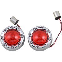 Turn Signal Inserts ProBeam Bullet Ringz Chrome/Red Rear 1156