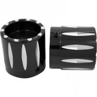 Axle Nut Covers Front Black Rival FLH,FXD 00-07