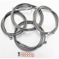 Handlebar Cable/Brake Line Kit Stainless Steel 12-14\" FL 17-19 w/ ABS