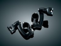 Offset Footpeg Mounts Gloss Black Longhorn 1-1/4\" Clamps (pr)