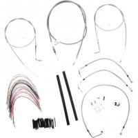Cable/Brake Line Kit Braided S/S for 16\" Apes FLHR 97-01