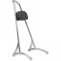 Sissy Bar Round with pad Tall Chrome XL 96-03